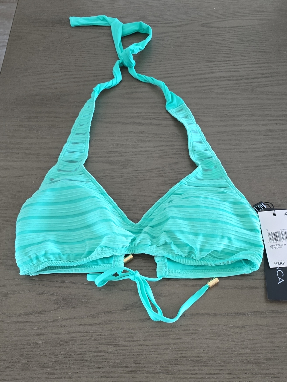 l*Blanca Mint Green Halter Bikini Top